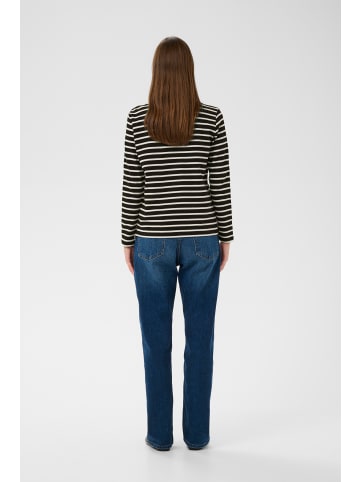 InWear Langarm DELLAIW Gerade Passform in BLACK / WHISPER WHITE STRIPE
