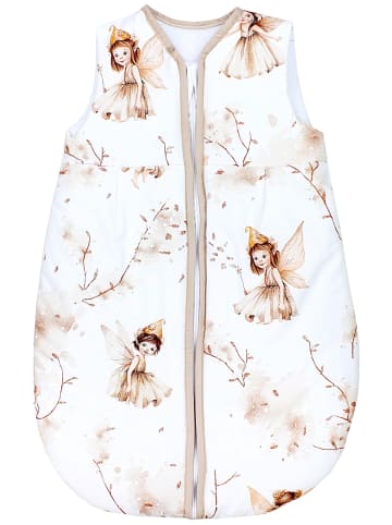 TupTam Baby Ganzjahres Schlafsack Ärmellos Wattiert in weiß/beige