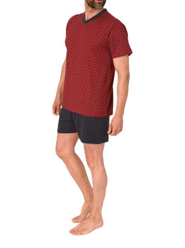 NORMANN kurzarm Schlafanzug Shorty Pyjama print - 77248 in rot