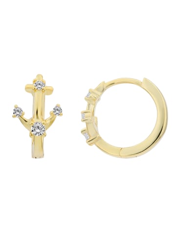Adeliás Damen Ohrringe – Klappcreole aus 925 Silber in gold
