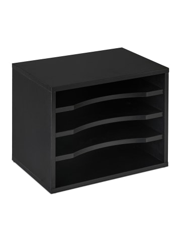 relaxdays Dokumentenablage in Schwarz - (B)35,3 x (H)28 x (T)25 cm