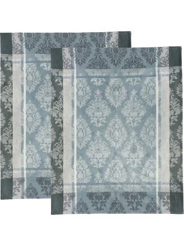 Erwin Müller Jacquard, Halbleinen, Leinen / Halbleinen Geschirrtuch 2er-Pack in grau