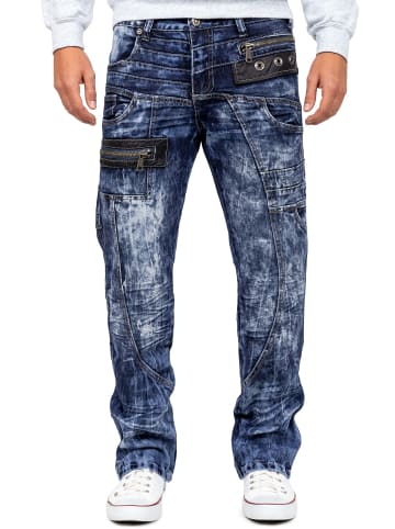 KOSMO LUPO Herren Regular Fit Jeans Stonewashed in Blue