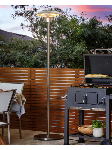 Beliani Terrassenstrahler ASKJA in Silber - (W) 45 x (H) 205 x (L) 45 cm