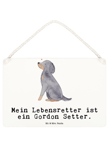 Mr. & Mrs. Panda Deko Schild Gordon Setter Lebensretter mit Spruch in Weiß