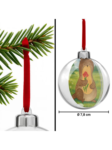 Mr. & Mrs. Panda Weihnachtliche Kugel Otter Blumenstrauß Design ... in Weiß