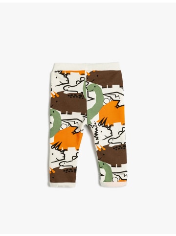 KOTON Sweathose in Ekru Gemustert