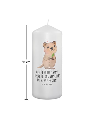 Mr. & Mrs. Panda Wachskerze Quokka Happy mit Spruch in Weiß