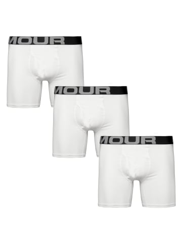 Under Armour Boxershorts Charged Cotton 6in 3 Pack in weiss