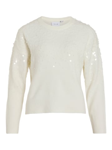 Vila Strickpullover in White Alyssum