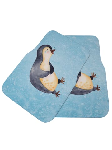 Mr. & Mrs. Panda Auto-Fußmatte Pinguin Lachen ohne Spruch in Eisblau