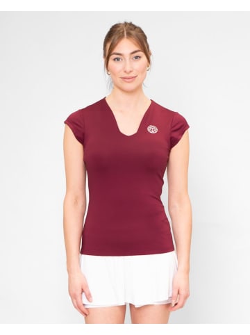 BIDI BADU Pure Wild V-Neck Tee in bordeaux