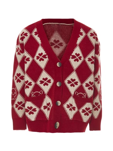 myMo Cardigan in Rot Wollweiss