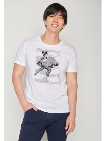 GreenBomb T-Shirt Animal Sloth Flying in Weiß
