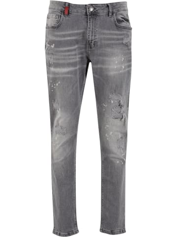 2Y Studios 2Y Studios 2Y EMILIO RIPPED SLIM FIT JEANS in washed grey