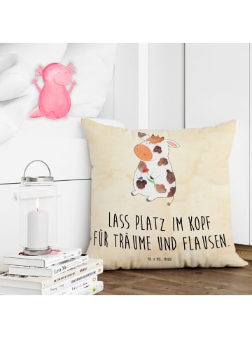 Mr. & Mrs. Panda Dekokissen Sofa Kuh mit Spruch in Vintage