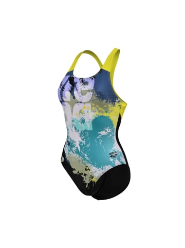 Arena Waves Breaking Print V-Back Badeanzug in Mehrfarbig