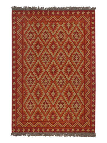 Green Looop Handweb-Teppich Clare in rot
