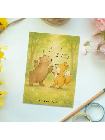 Mr. & Mrs. Panda Postkarte Hase Tanzen Design ohne Spruch in Weiß