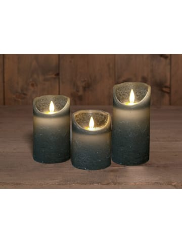 Coen Bakker 3er LED Echtwachskerze Kerze Timer in Dunkelgrau