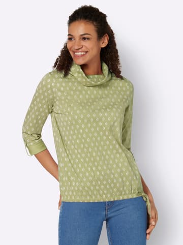 WITT WEIDEN Rollkragen-Shirt in lindgrün-ecru-bedruckt