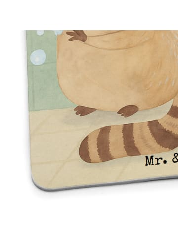 Mr. & Mrs. Panda Tischuntersetzer Waschbär Design mit Spruch in Weiß