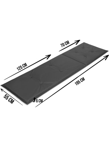 Aspero 2 Polsterauflagen Sonnenliegenauflage in Anthrazit