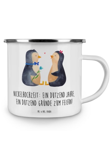 Mr. & Mrs. Panda Tasse 12 Hochzeitstag Nickelhochzeit mit Spruch in Weiß