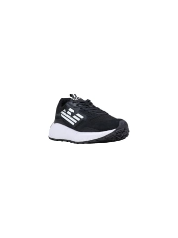 EA7 Emporio Armani Schwarz und Weiß Polyethylen Athletik Sneaker