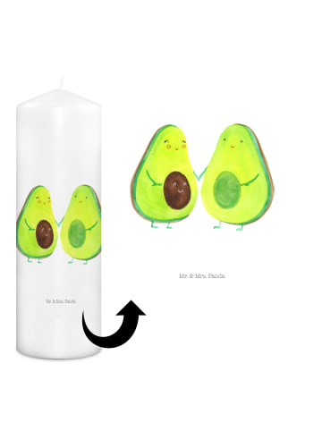 Mr. & Mrs. Panda Adventskerze Avocado Pärchen ohne Spruch in Weiß