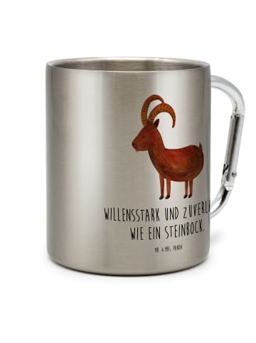 Mr. & Mrs. Panda Tasse Sternzeichen Steinbock mit Spruch in Silber
