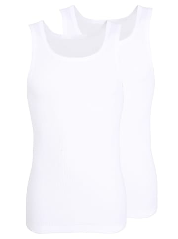 Tom Tailor Baumwolle, Doppelripp Unterhemd 2er-Pack in weiß