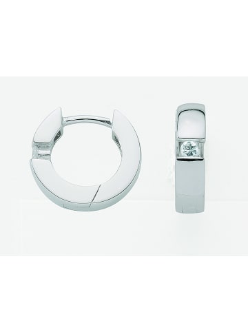 Adeliás Damen 925 Silber Ohrringe / Creolen mit Zirkonia Ø 13,3 mm in silber