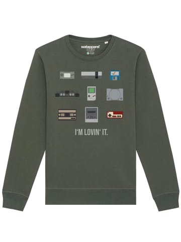 wat? Apparel Sweatshirt Videogames in Khaki