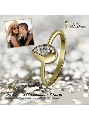 GoldDream 333 Gelbgold - 8 Karat Damen Ringe Blatt Fingerring  58 (18,5)