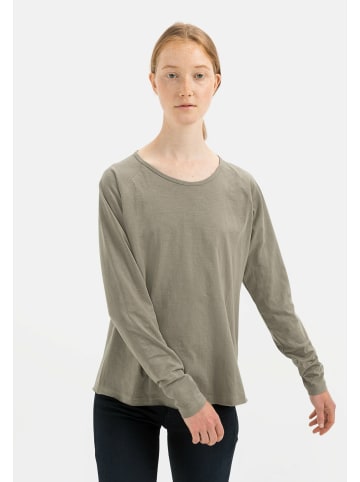 Camel Active Langarmshirt aus reiner Baumwolle in Khaki