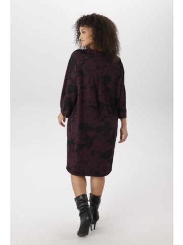 Jerseykleid in schwarz-bordeaux