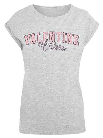 F4NT4STIC Extended Shoulder T-Shirt Valentinstag Valentine Vibes in grau meliert