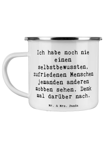 Mr. & Mrs. Panda Emaille Becher Spruch Mobbing bewältigen mit Sp... in Weiß