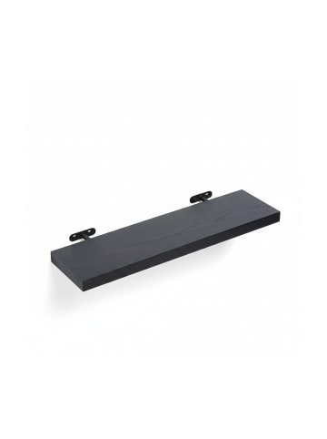 relaxdays Wandregal in Schwarz - (B)80 x (H)4 x (T)23 cm