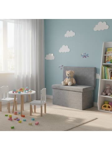 relaxdays Faltbarer Sitzhocker in Grau - (B)76 x (H)73 x(T)38 cm