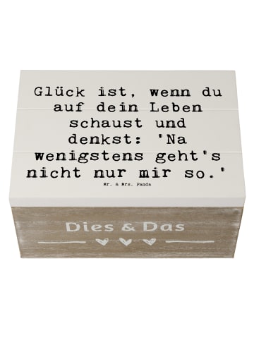 Mr. & Mrs. Panda Kiste Spruch Glück GemeinMensch mit Spruch in Weiß