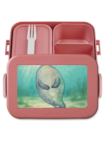 Mr. & Mrs. Panda Lunchbox Seekuh Happy Design ohne Spruch in Rot Pastell