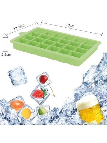 Intirilife 2x Eiswürfelformen mit Deckel in GRÜN