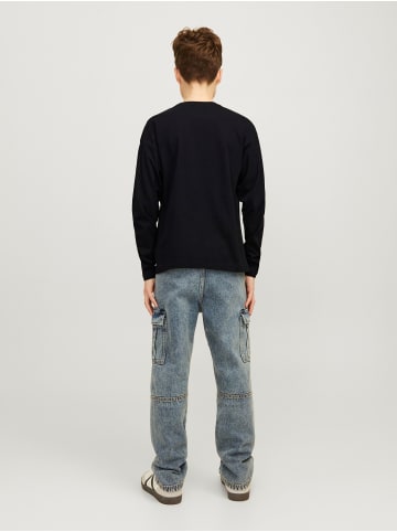 JACK & JONES Junior Langarmshirt JJECALEB VARSITY TEE JNR in black