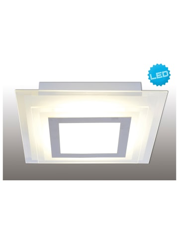 näve LED Deckenleuchte "LUCCA" in silber - (L)28 cm x (B)28 cm x (H)7.5 cm - EEK F