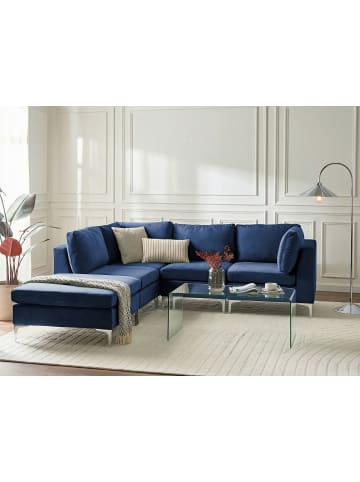 Beliani 5-tlg Modulsofa EVJA in Blau rechtsseitig