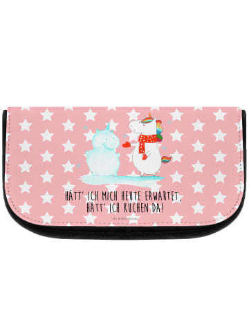 Mr. & Mrs. Panda Badtasche Einhorn Schneemann mit Spruch in Rot Pastell