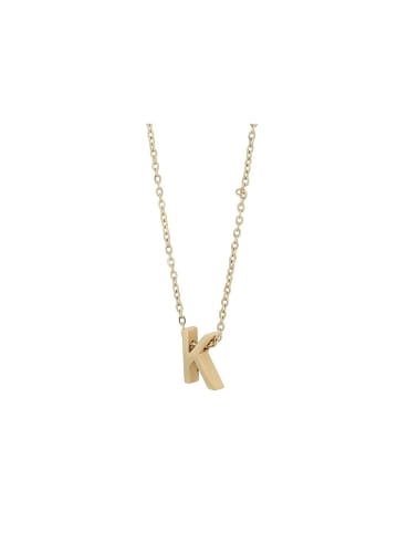 Adeliás Damen Halskette – Buchstabe N aus Edelstahl 45+5 in gold