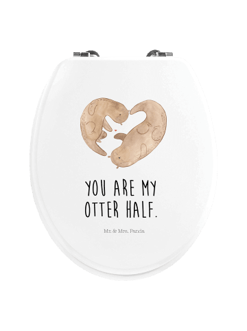 Mr. & Mrs. Panda Klodeckel Otter Herz mit Spruch in Weiß